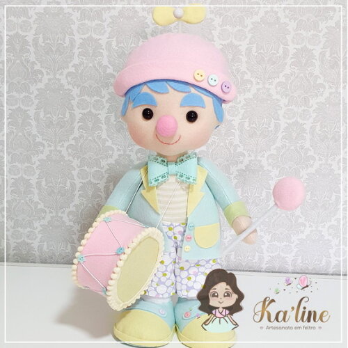 Palhacinha - Circo Rosa Luxo - Bonecos em Feltro
