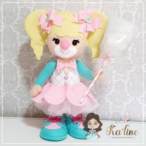 Palhacinha - Circo Rosa Luxo - Bonecos em Feltro