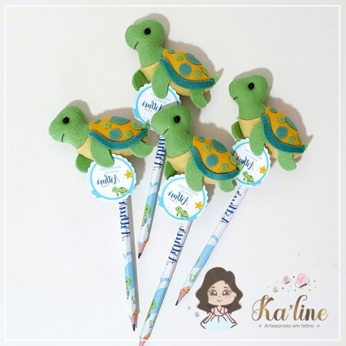 Ponteiras de Lápis + Lápis Personalizado - Fundo do Mar