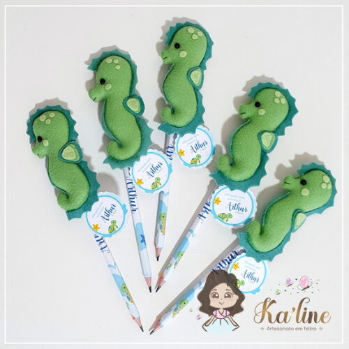 Ponteiras de Lápis + Lápis Personalizado - Fundo do Mar