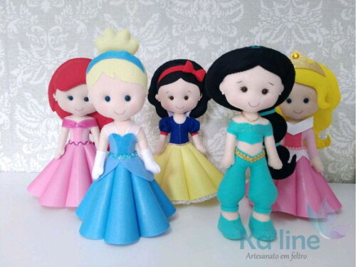 Princesas Disney - Bonecos em Feltro - 1ª PEÇA