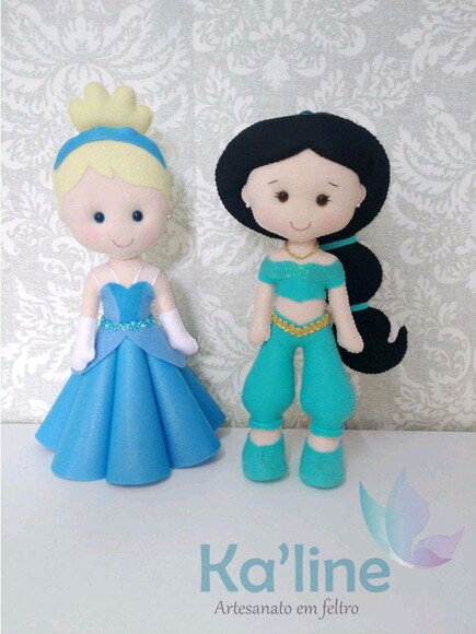 Princesas Disney - Bonecos em Feltro - 1ª PEÇA