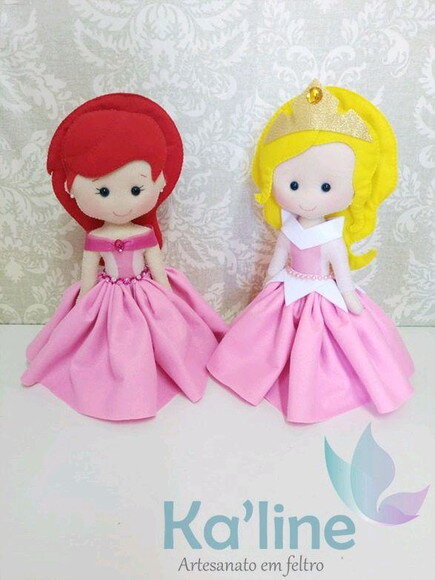 Princesas Disney Luxo - Bonecos em Feltro - 1ª PEÇA