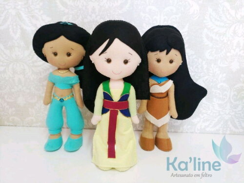 Princesas Disney Luxo - Bonecos em Feltro - 1ª PEÇA