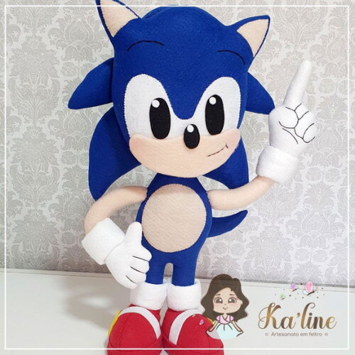 Sonic - Boneco em Feltro