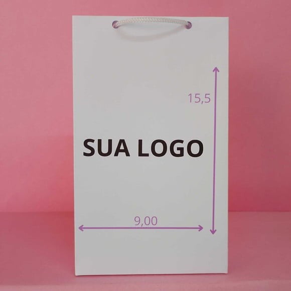 Sacola Personalizada Papel Opaline 15,5x9,0x4,0 gramatura 180gr