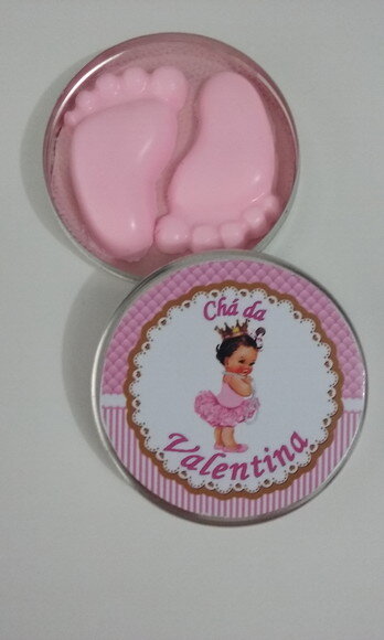 Sabonete Pezinho Menina Latinha Personalizada