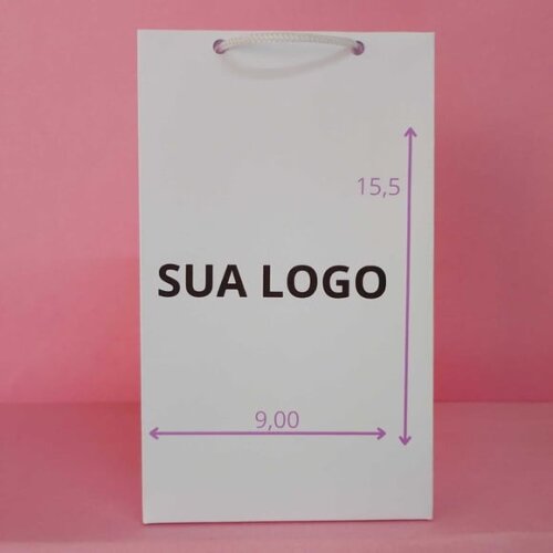 Sacola Personalizada Papel Opaline 15,5x9,0x4,0 gramatura 180gr
