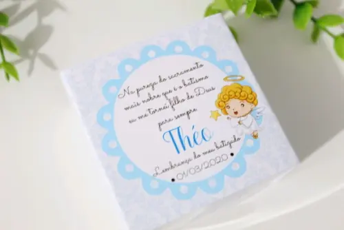 Lembrancinha de Batizado Sabonete Personalizado Anjo