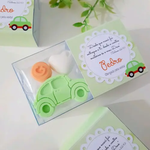 Lembrancinha de Maternidade Sabonete Personalizado Carrinho