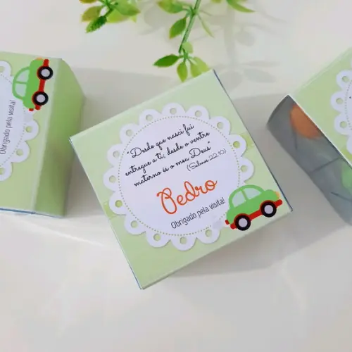 Lembrancinha de Maternidade Sabonete Personalizado Carrinho