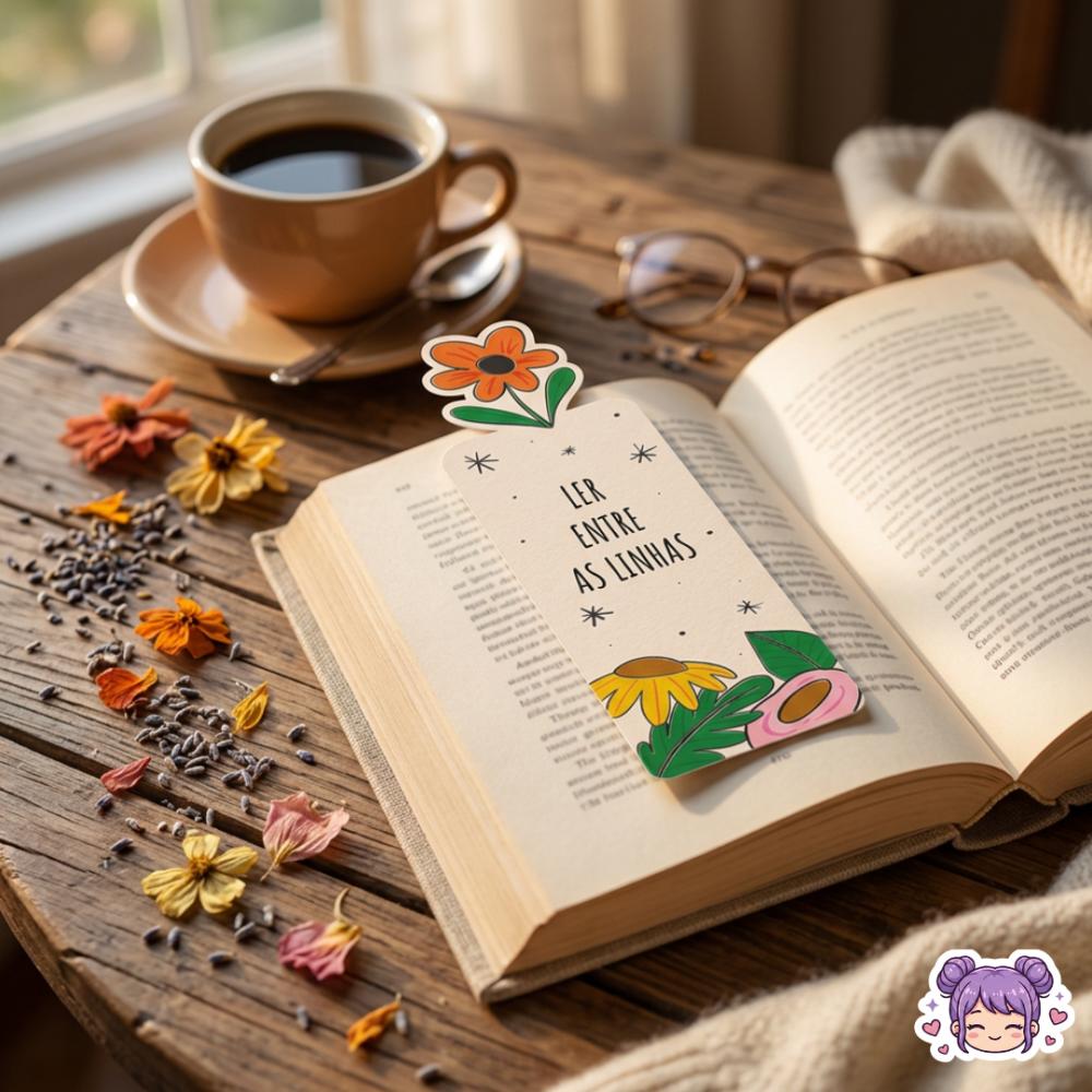 Marcador de Página Floral com Frases Motivacionais | Arquivo Dig