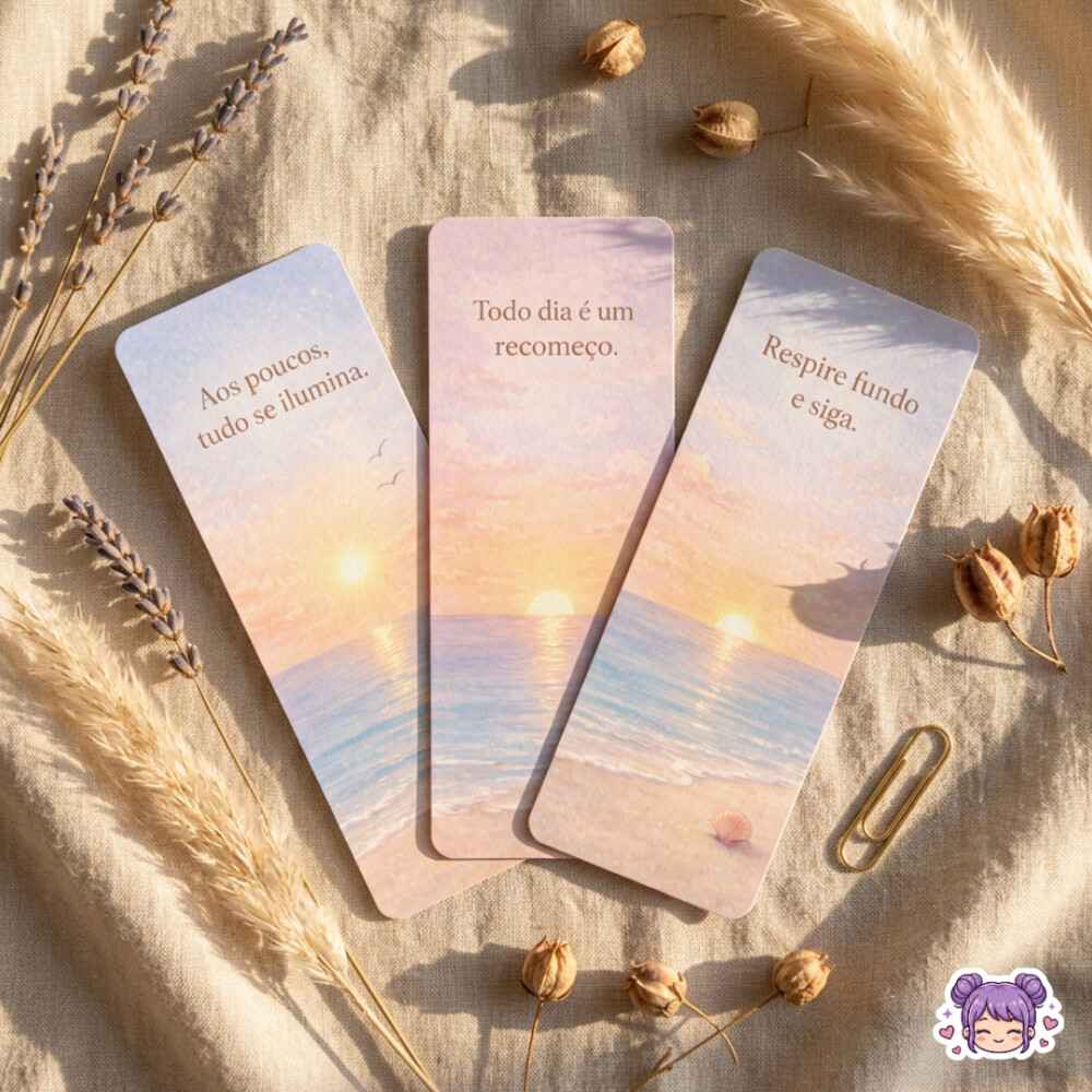 Inspirados no nascer do sol e na praia com frases motivacionais.