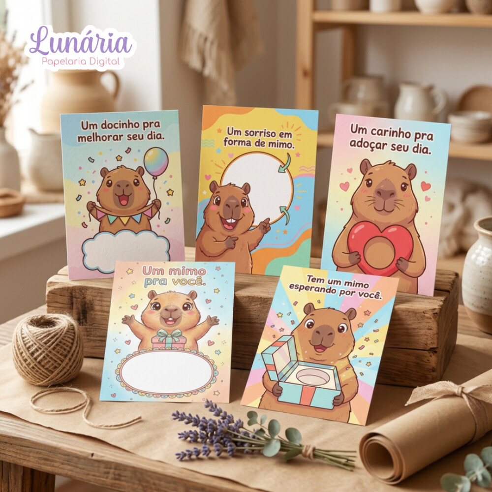 Cards de Agradecimento Capivara PDF | Cartões para Imprimir