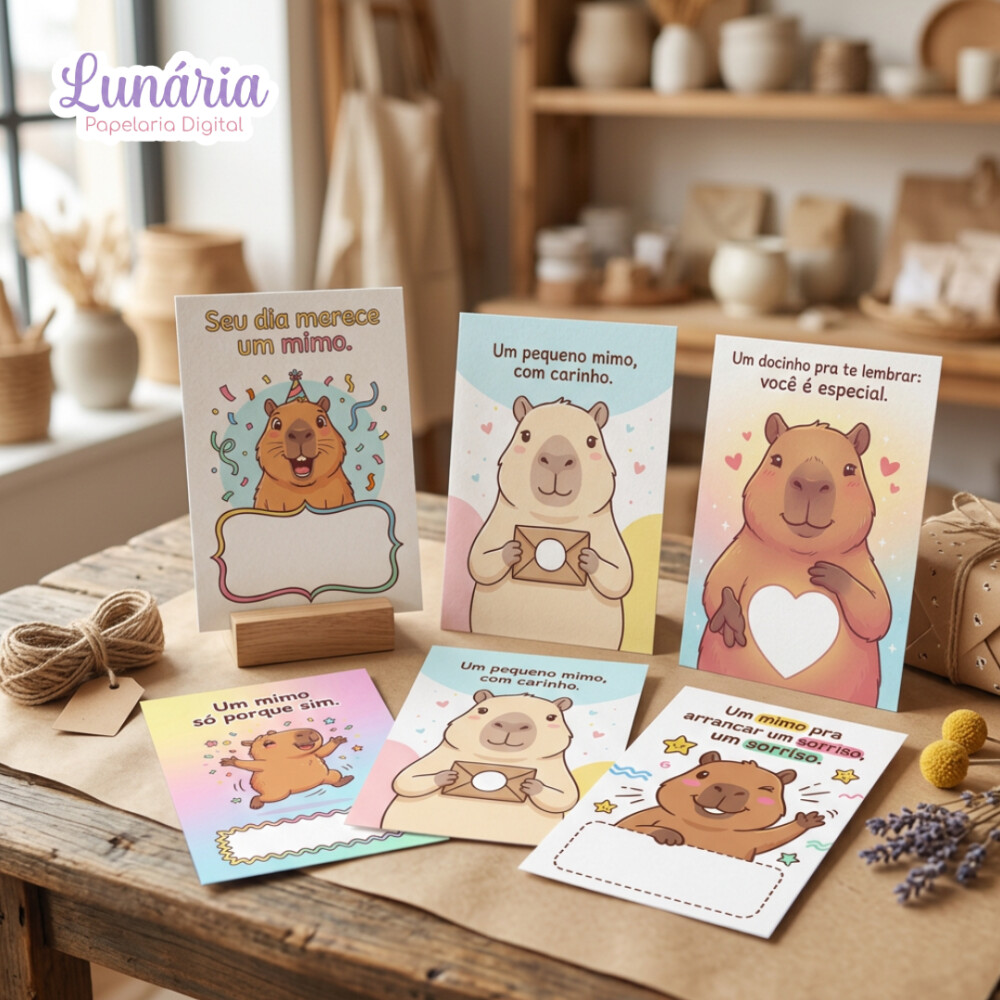 Cards de Agradecimento Capivara PDF | Cartões para Imprimir