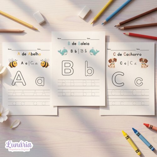 Alfabeto dos Animais para Imprimir | Atividades de Alfabetização Infantil PDF PNG