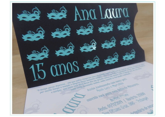 Convite 15 Anos Mascara Mod. Canada