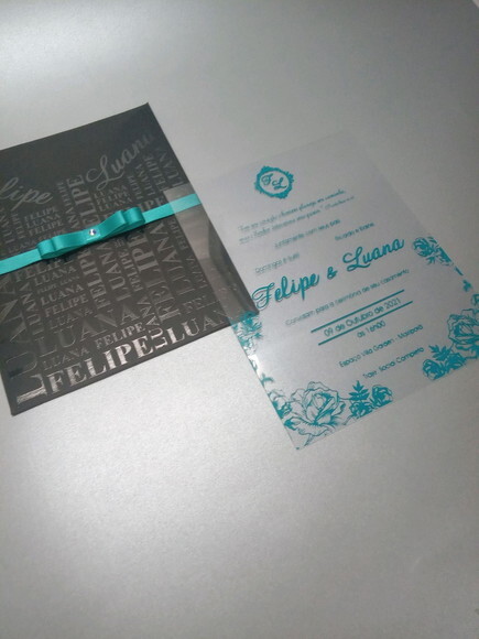 Convite Casamento Acetato Mod. Argentina