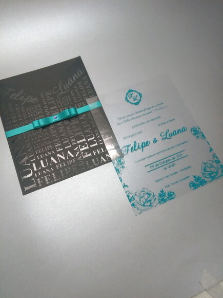 Convite Casamento Acetato Mod. Argentina