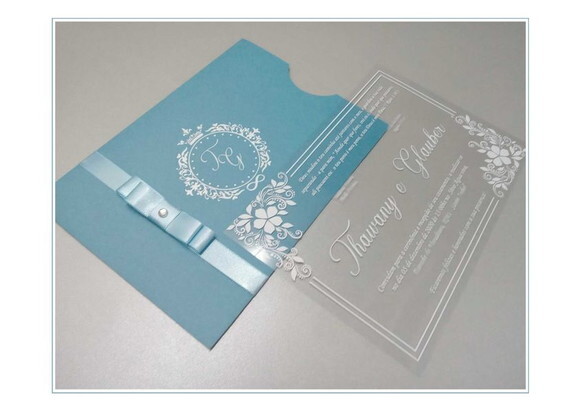 Convite Casamento Acetato Mod. Veneza
