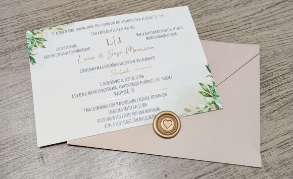Convite Casamento Floral Mod. Alemanha