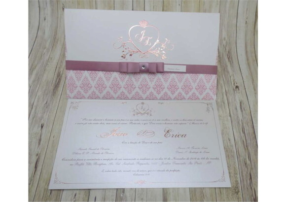 Convite Casamento Rosê Mod. Marrocos