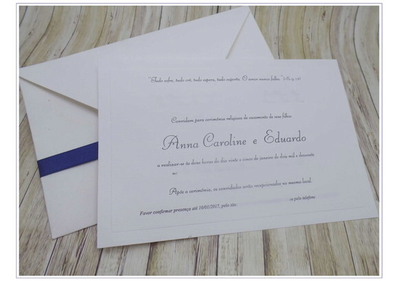 Convite Casamento Tradicional Mod. Alemanha