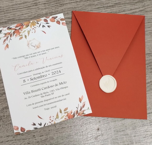 Convite de Casamento Outono