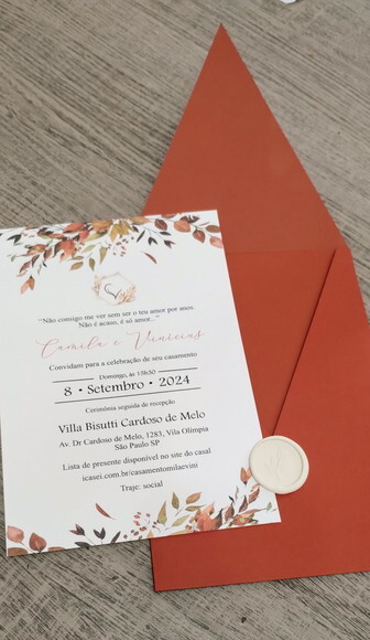Convite de Casamento Outono