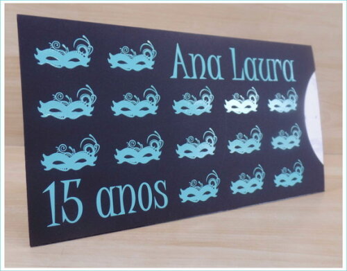 Convite 15 Anos Mascara Mod. Canada