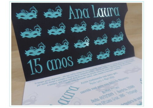 Convite 15 Anos Mascara Mod. Canada