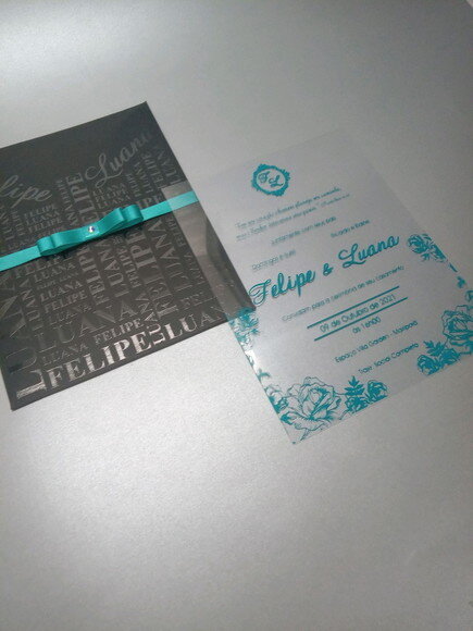 Convite Casamento Acetato Mod. Argentina