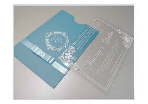 Convite Casamento Acetato Mod. Veneza