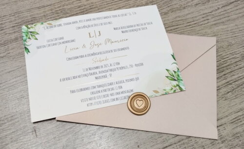 Convite Casamento Floral Mod. Alemanha