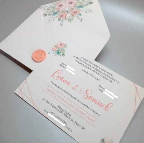Convite Casamento Floral Mod. Alemanha