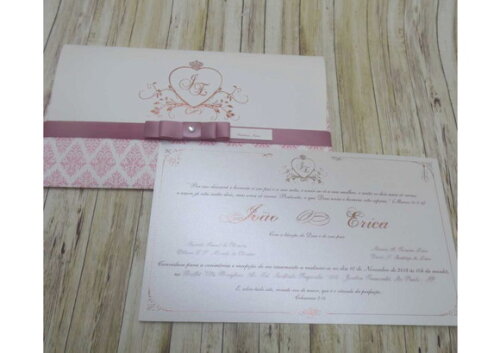 Convite Casamento Rosê Mod. Marrocos