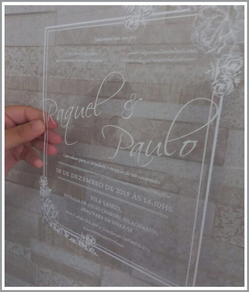 Convite em Acetato Convite de Casamento