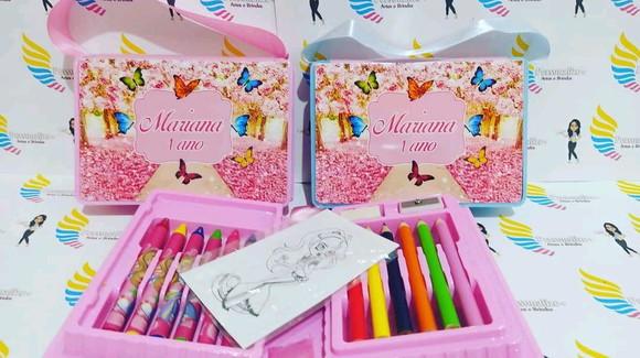 Kit Pintura estojo de colorir 18 peças Jardim Encantado
