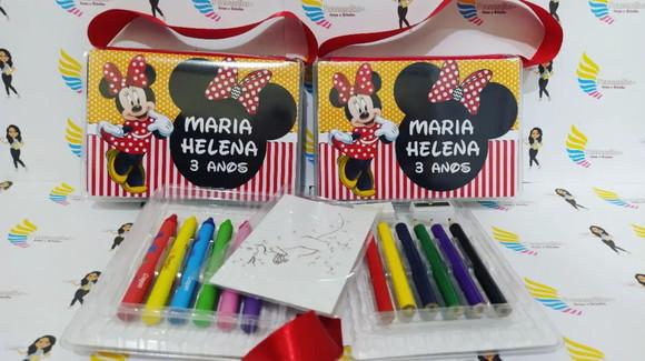Kit Pintura estojo de colorir 18 peças Minnie Vermelha