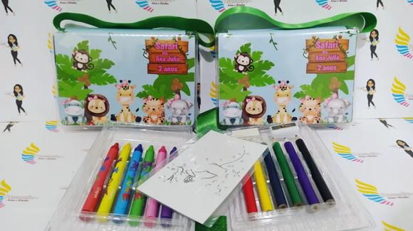 Kit Pintura estojo de colorir 18 peças Safari Rosa