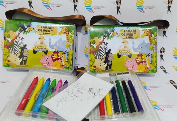 Kit Pintura estojo de colorir 18 peças Safari Baby