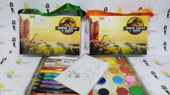 Kit Pintura Estojo de Colorir Dinossauros