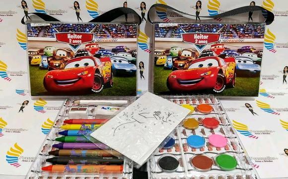 Kit Pintura estojo de colorir Tema Carros