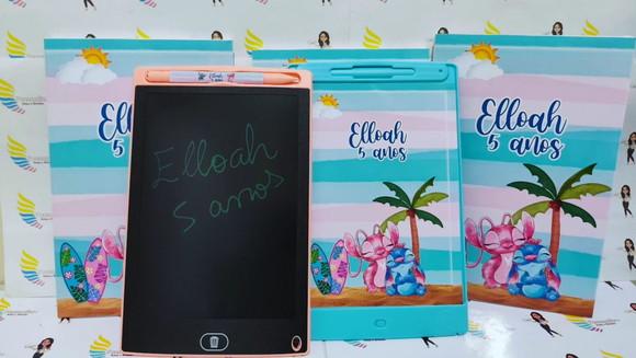 Lousa Tablet Mágico Personalizada Stitch e Angel