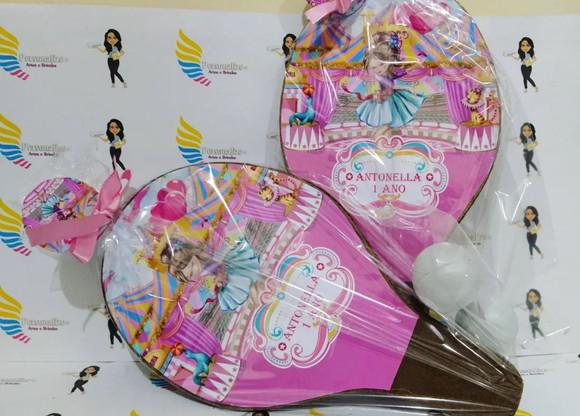 Raquete Personalizada Circo Rosa