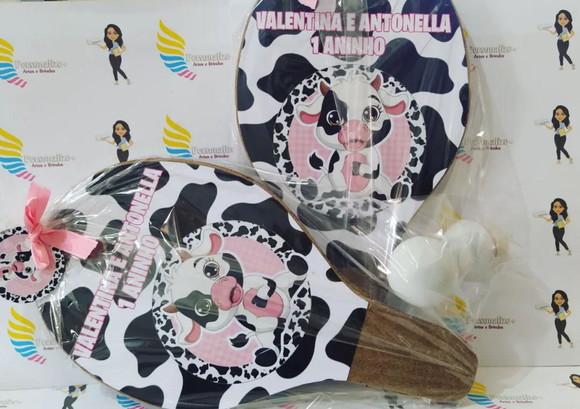 Raquete Personalizada Tema Vaquinha