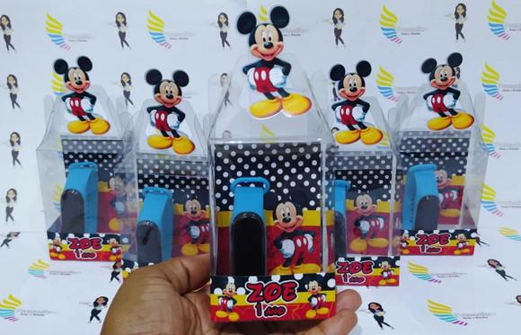 Relógio na Caixinha de Acetato Lembrançinhas Mickey
