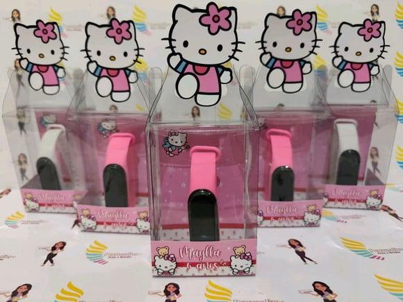 Relógio na Caixinha de Acetato Lembrançinhas Hello Kitty