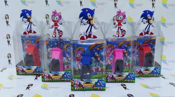 Relógio na Caixinha de Acetato Lembrançinhas Sonic
