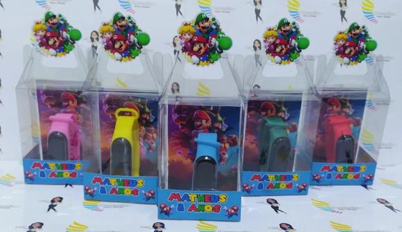 Relógio na Caixinha de Acetato Lembrançinhas Super Mario